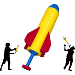 Lance-roquettes pour enfants, jouet fusée, jouet STEM pour enfants, jouets d'extérieur à partir de 6 ans, jouets de jardin et de plage, cadeau d'anniversaire pour enfants garçons et filles, lanceur intégré, sans assemblage, sans piles