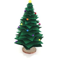 Inf-way Kit de bricolage pour sapin de Noël en feutre, mini décoration de sapin de Noël fait à la main, fournitures artisanales festives avec feuilles de feutre et ornements pour décoration de vacances (1)