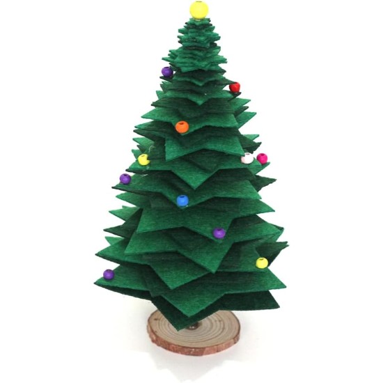 Inf-way Kit de bricolage pour sapin de Noël en feutre, mini décoration de sapin de Noël fait à la main, fournitures artisanales festives avec feuilles de feutre et ornements pour décoration de vacances (1)