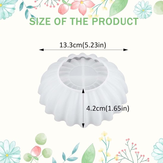 Moules en résine pour bol, 5,24 x 1,65 pouces, plateau de fleurs, moules en silicone pour résine, moules en résine époxy pour porte-bijoux, boîte à bibelots, bougeoir
