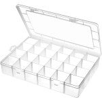 Grande boîte de rangement en plastique à 24 grilles, séparateurs réglables, boîte de rangement transparente pour bijoux, loisirs créatifs, rubans Washi, perles et petites pièces