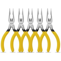 BOOSDEN Lot de 5 petites pinces à bec effilé de 12,7 cm, pinces à bec long de précision avec coupe latérale et ressort, mini pinces à pointe fine pour la fabrication de bijoux pour l'électronique, l'artisanat, le bricolage, les perles, le modélisme