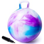 ZOOJOY Hopper Ball, jouets de saut pour enfants, balle rebondissante de 18 pouces avec poignée pour garçons et filles âgés de 3 à 8 ans, jouet gonflable de trémie de rebond de nuages ​​avec pompe