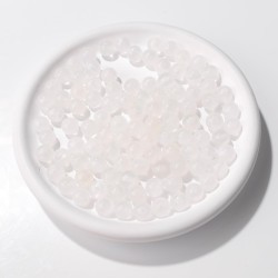 Raicegs 100 pièces 8mm perles de sélénite perles de pierres précieuses naturelles perles rondes en vrac pour la fabrication de bijoux bracelets à faire soi-même collier