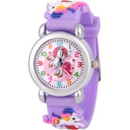 Montre pour enfants, montres de dessin animé 3D pour tout-petits, montres à quartz analogiques pour filles et garçons avec bracelet en silicone confortable, meilleurs cadeaux de jouets pour filles et garçons âgés de 3 à 12 ans