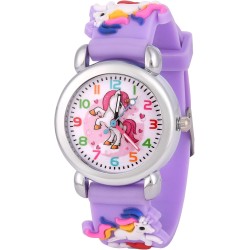 Montre pour enfants, montres de dessin animé 3D pour tout-petits, montres à quartz analogiques pour filles et garçons avec bracelet en silicone confortable, meilleurs cadeaux de jouets pour filles et garçons âgés de 3 à 12 ans