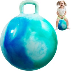 INPODAK Hopper Ball Balle rebondissante de 45,7 cm avec poignée pour enfants, jouet de saut Hippity Hop pour garçons et filles âgés de 3 à 6 ans avec pompe et boîte cadeau, excellent cadeau pour les vacances d'anniversaire