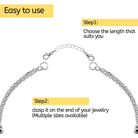 winee Lot de 30 rallonges de chaîne pour collier, rallonges de collier pour femmes et filles, rallonges de bracelet de cheville en acier inoxydable pour la fabrication de bijoux 2 pouces, 3 pouces, 4 pouces, 5 pouces, 6 pouces (15 or, 15 argent)