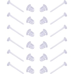 Boucles d'oreilles transparentes pour le sport/travail, boucles d'oreilles en plastique de 3 mm pour oreilles sensibles, clous transparents invisibles, 100 paires de fermoirs de boucles d'oreilles et clous vierges (100 pièces/50 paires) Boucles d'oreilles transparentes pour le sport/travail, boucles d'oreilles en plastique de 3 mm pour oreilles sensibles, clous transparents invisibles, 100 paires de fermoirs de boucles d'oreilles et clous vierges (100 pièces/50 paires)