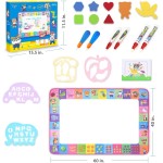 Tapis de gribouillage à l'eau – Tableau de jouets pour enfants, peinture, écriture, gribouillage – Tapis de dessin couleur avec stylos magiques, jouets éducatifs pour enfants de 3, 4, 5, 6, 7, 8, 9, 10, 11, 12 ans, filles, garçons, cadeau pour tout-petits