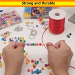 2 mm 330 Pieds Cordon en Nylon Satiné pour la Fabrication de Bijoux Bracelet Colliers Fil de Perles Queue de Rat Macramé Kumihimo Noeud Chinois Artisanat Rouge