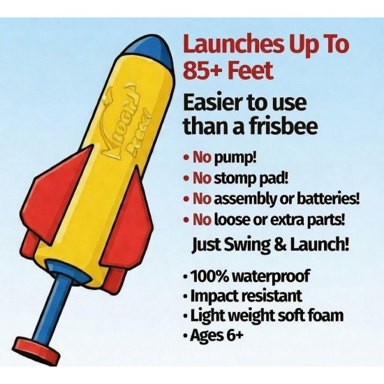 Lance-roquettes pour enfants, jouet fusée, jouet STEM pour enfants, jouets d'extérieur à partir de 6 ans, jouets de jardin et de plage, cadeau d'anniversaire pour enfants garçons et filles, lanceur intégré, sans assemblage, sans piles Lance-roquettes pour enfants, jouet fusée, jouet STEM pour enfants, jouets d'extérieur à partir de 6 ans, jouets de jardin et de plage, cadeau d'anniversaire pour enfants garçons et filles, lanceur intégré, sans assemblage, sans piles