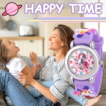 Montre pour enfants, montres de dessin animé 3D pour tout-petits, montres à quartz analogiques pour filles et garçons avec bracelet en silicone confortable, meilleurs cadeaux de jouets pour filles et garçons âgés de 3 à 12 ans