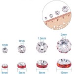 Allb 100 pièces rondelles entretoises 8mm plaqué argent cristal tchèque strass pour la fabrication de bijoux perles en vrac pour Bracelets