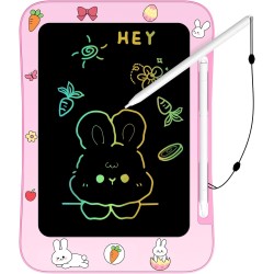Genialba Tablette d'écriture LCD pour enfants, planche à dessin à écran coloré pour garçons et filles de 3 à 7 ans – Jouets éducatifs, cadeaux de Pâques pour enfants (lapin)