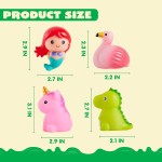 JOYIN 12 PCS Jouets de Bain Lumineux, Jouet de Sirène de Baignoire à LED Coloré Clignotant pour Tout-Petit, Cadeaux de Douche en Caoutchouc Flottants pour le Bain de Bébé pour Bébés Enfants Filles Saint-Valentin Panier de Pâques