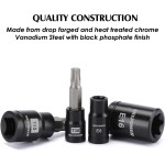 MIXPOWER Jeu de 25 embouts et douilles Torx, 13 embouts étoiles (T8- T60) et 12 douilles E-Torx (E4-E22), ensemble de mécanicien automobile et moto de qualité professionnelle MIXPOWER Jeu de 25 embouts et douilles Torx, 13 embouts étoiles (T8- T60) et 12 douilles E-Torx (E4-E22), ensemble de mécanicien automobile et moto de qualité professionnelle