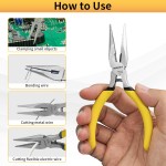 BOOSDEN Lot de 5 petites pinces à bec effilé de 12,7 cm, pinces à bec long de précision avec coupe latérale et ressort, mini pinces à pointe fine pour la fabrication de bijoux pour l'électronique, l'artisanat, le bricolage, les perles, le modélisme