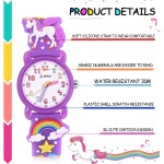 Montre pour filles – Montre étanche avec dessin animé 3D pour tout-petits, cadeaux pour filles de 2 à 8 ans, jouets pour filles de 3, 4, 5, 6, 7 ans – Cadeaux pour enfants