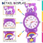 Montre pour filles – Montre étanche avec dessin animé 3D pour tout-petits, cadeaux pour filles de 2 à 8 ans, jouets pour filles de 3, 4, 5, 6, 7 ans – Cadeaux pour enfants
