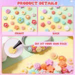 X Hot Popcorn Flatback Résine Fleur Charmes Aléatoire Slime Charms Flatback Cabochons Marguerite Embellissement pour DIY Scrapbooking Pince À Cheveux Décor De Coque De Téléphone