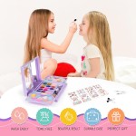 Kit de maquillage pour enfants pour filles, véritable cosmétique lavable, cadeaux d'anniversaire pour filles de 3 ans et plus, jouets de simulation pour filles de 4-6, 6-8, 8-10 ans, non toxique Kit de maquillage pour enfants pour filles, véritable cosmétique lavable, cadeaux d'anniversaire pour filles de 3 ans et plus, jouets de simulation pour filles de 4-6, 6-8, 8-10 ans, non toxique