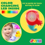 JOYIN 12 PCS Jouets de Bain Lumineux, Jouet de Sirène de Baignoire à LED Coloré Clignotant pour Tout-Petit, Cadeaux de Douche en Caoutchouc Flottants pour le Bain de Bébé pour Bébés Enfants Filles Saint-Valentin Panier de Pâques
