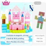 Blocs magnétiques mis à jour - Château de princesse - Blocs de construction magnétiques créatifs - Jouets pour tout-petits - Cadeaux d'anniversaire pour enfants de 3 ans et plus - Jouet sensoriel STEM Montessori pour garçons et filles de 3 à 4 ans, 4 à 5 