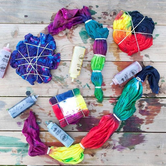 Kit de teinture par nouage en une étape Tulip Fabric 36028 Fdy Super Big Kit de teinture par nouage 12 couleurs, comme détaillé