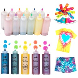 Kit de teinture par nouage en une étape Tulip Fabric 36028 Fdy Super Big Kit de teinture par nouage 12 couleurs, comme détaillé