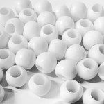 Donna Kids Perles de cheveux en forme de méduse 14 mm Blanc – Perles en caoutchouc doux au toucher silicone pour tresses et queues de cheval, torsion durable pour les coiffures d'enfants, la fabrication de bijoux et d'artisanat, 1 paquet