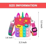 Civan Petit Sac à Main Pop, Sac à Main Pop Licorne pour Fille Garçon et Femme Sac Pop avec Jouet Pop Licorne, Sac à Bandoulière Fidget Toys Pop Fidget Sac à Dos Jouet pour TDAH Anxiété Sac à Dos Scolaire Sac en Silicone Pop pour Filles