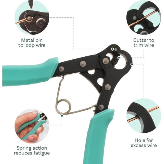 The Beadsmith Vintaj One Step Looper – Créez et coupez des boucles cohérentes de 1,5 mm pour la fabrication de bijoux, à utiliser avec du fil artisanal de 24 à 18 g