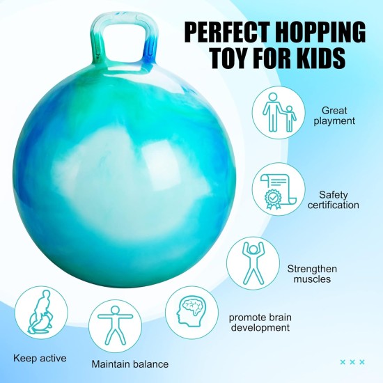 INPODAK Hopper Ball Balle rebondissante de 45,7 cm avec poignée pour enfants, jouet de saut Hippity Hop pour garçons et filles âgés de 3 à 6 ans avec pompe et boîte cadeau, excellent cadeau pour les vacances d'anniversaire INPODAK Hopper Ball Balle rebondissante de 45,7 cm avec poignée pour enfants, jouet de saut Hippity Hop pour garçons et filles âgés de 3 à 6 ans avec pompe et boîte cadeau, excellent cadeau pour les vacances d'anniversaire