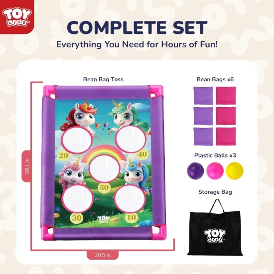 TOY Life Jeu de lancer de poufs, jeux de fête de carnaval, ensemble de cornhole pour enfants, jeux d'extérieur, jouets d'extérieur pour enfants âgés de 4 à 8 ans, jouets d'extérieur pour les tout-petits de 3 à 5 ans, cadeaux pour filles et garçons de 3, 4