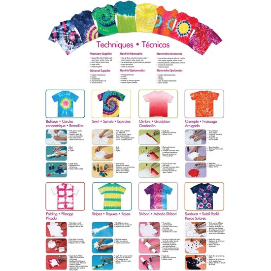 Kit de teinture pour tissu Tulip Tie, vibrant, 3 couleurs, 0,44 oz