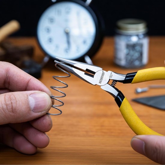 BOOSDEN Lot de 5 petites pinces à bec effilé de 12,7 cm, pinces à bec long de précision avec coupe latérale et ressort, mini pinces à pointe fine pour la fabrication de bijoux pour l'électronique, l'artisanat, le bricolage, les perles, le modélisme