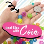 Donna Kids Perles de cheveux en forme de méduse 14 mm Blanc – Perles en caoutchouc doux au toucher silicone pour tresses et queues de cheval, torsion durable pour les coiffures d'enfants, la fabrication de bijoux et d'artisanat, 1 paquet