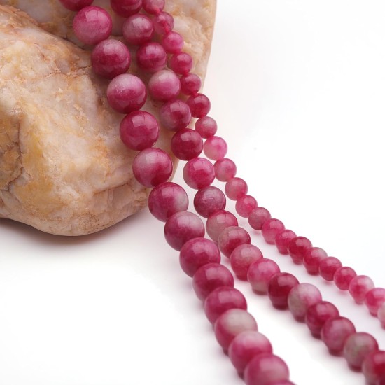 Perles en pierre naturelle tourmaline pastèque de 6 mm pour la fabrication de bijoux, 65 pierres précieuses rondes en vrac pour bracelet et collier 38,1 cm