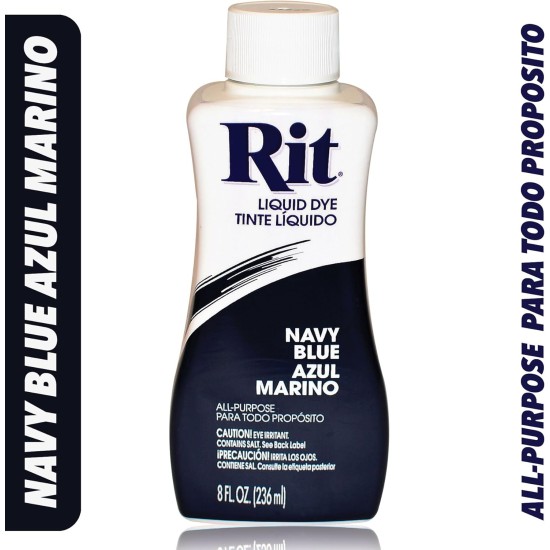 Kit de teinture liquide pour tissus RIT (ensemble de 3 pièces) bleu marine, bleu saphir, gris perle |