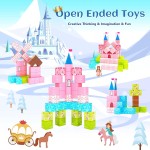 Blocs magnétiques mis à jour - Château de princesse - Blocs de construction magnétiques créatifs - Jouets pour tout-petits - Cadeaux d'anniversaire pour enfants de 3 ans et plus - Jouet sensoriel STEM Montessori pour garçons et filles de 3 à 4 ans, 4 à 5 