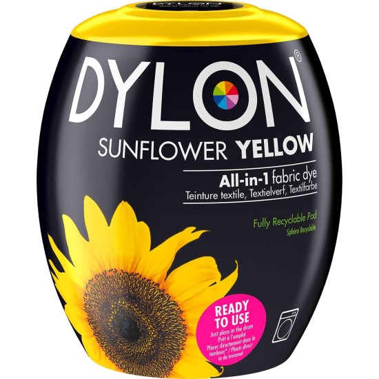 Dylon - Dosettes de teinture pour machine, 350 g, jaune tournesol