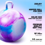 ZOOJOY Hopper Ball, jouets de saut pour enfants, balle rebondissante de 18 pouces avec poignée pour garçons et filles âgés de 3 à 8 ans, jouet gonflable de trémie de rebond de nuages ​​avec pompe