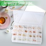 Grande boîte de rangement en plastique à 24 grilles, séparateurs réglables, boîte de rangement transparente pour bijoux, loisirs créatifs, rubans Washi, perles et petites pièces