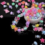 200 g + bonbons en vrac assortis de jolies perles Kandi pour la fabrication de bijoux, kit de fabrication de bracelets, fournitures artisanales, perles de charme (mélange II)