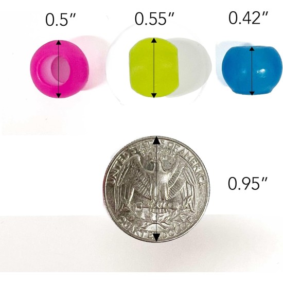 Donna Kids Perles de cheveux en forme de méduse 14 mm Blanc – Perles en caoutchouc doux au toucher silicone pour tresses et queues de cheval, torsion durable pour les coiffures d'enfants, la fabrication de bijoux et d'artisanat, 1 paquet