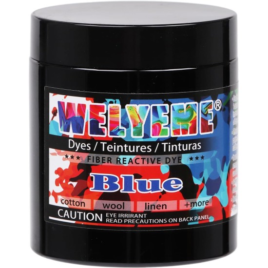 Poudre de teinture réactive aux fibres bleues – 7 oz, colorants professionnels pour tie-dye, teinture glacée, batik, couleur vive pour toutes les fibres naturelles (bleu, 7 oz) Poudre de teinture réactive aux fibres bleues – 7 oz, colorants professionnels pour tie-dye, teinture glacée, batik, couleur vive pour toutes les fibres naturelles (bleu, 7 oz)