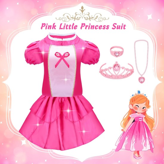 16 pièces de vêtements de princesse pour petite fille, ensemble cadeau de costume de jeu de rôle, tenue de jeu de simulation de sirène de princesse, jouets pour petites filles, cadeaux de fête d'anniversaire cosplay pour filles âgées de 3 4 5 6 7 ans et p