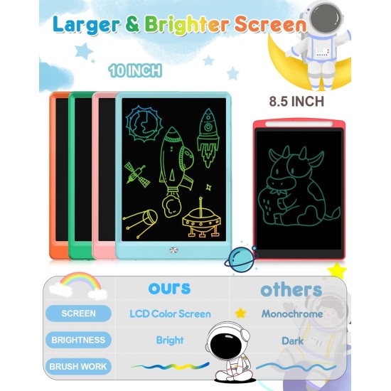 FLUESTON Tablette d'écriture LCD 10 pouces, tableau de gribouillage, jouets cadeaux pour filles et garçons de 3 à 8 ans, bloc de dessin électronique coloré pour tout-petits, panier de Pâques pour enfants, apprentissage éducatif, jouet de voyage FLUESTON Tablette d'écriture LCD 10 pouces, tableau de gribouillage, jouets cadeaux pour filles et garçons de 3 à 8 ans, bloc de dessin électronique coloré pour tout-petits, panier de Pâques pour enfants, apprentissage éducatif, jouet de voyage