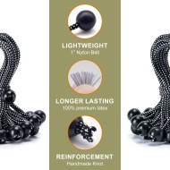 Paquet de 30 boules de cordon élastique, 6 pouces, boules de cordon élastique robustes, balles d'arrimage de bâche d'auvent pour le camping, les tentes, le fret, le fil et les tuyaux de maintien, les parasols de terrasse, auvent (noir)